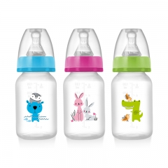 Standard Neck 120ml PP Baby Feeding Bottle with Customized Printing