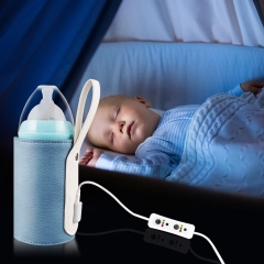 Durable Leather Portable Intelligent Temperature Control Baby Feeding Milk Bottle Warmer USB