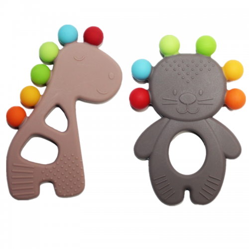 2021 New Colorful Safety Animal Silicone Teether Toy