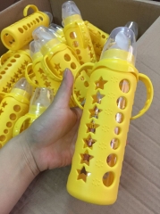 Standard Neck Glass Baby Bottle with Silicone Protective Sleeve