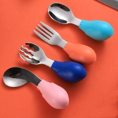 Stainless Steel Short Training Fork Spoon Set