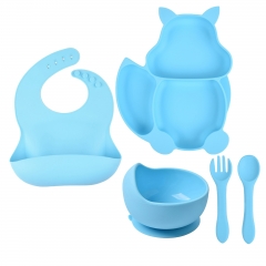 New Silicone Baby Feeding Plate Set