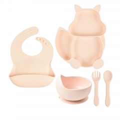 New Silicone Baby Feeding Plate Set