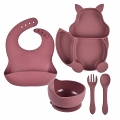 New Silicone Baby Feeding Plate Set