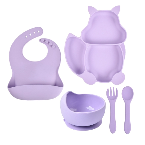 New Silicone Baby Feeding Plate Set