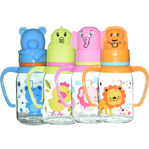 4oz Standard Neck PP/PC Baby Bottle With Animal Cap