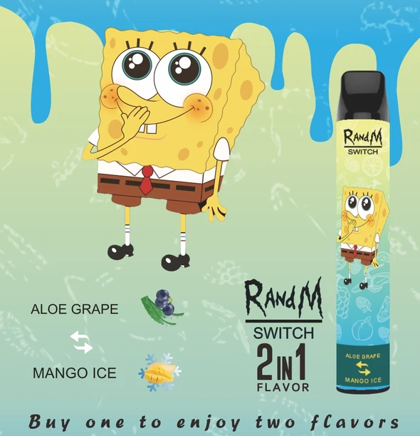Movkin R&amp;M Switch 2in1 Disposable Vape Cartoon Design 2400 Puffs 6 Flavors 1Pc (In Stock)