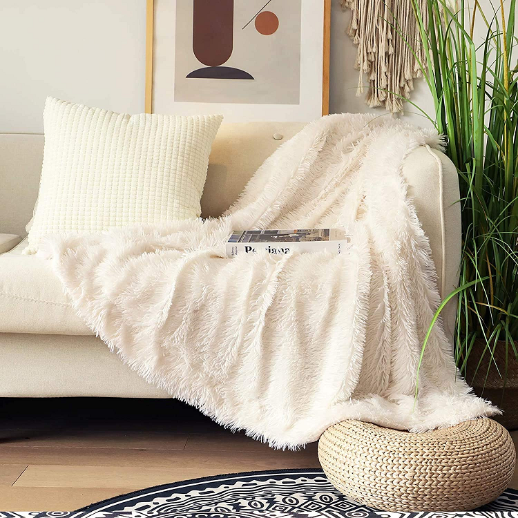 Decorative Extra Soft Fuzzy Faux Fur Throw Blanket