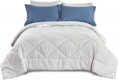 Reversible microfiber comforter set