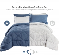 Reversible microfiber comforter set