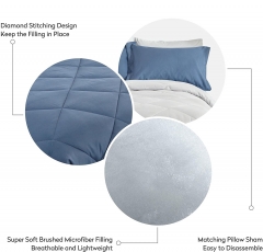 Reversible microfiber comforter set