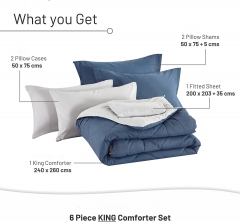 Reversible microfiber comforter set