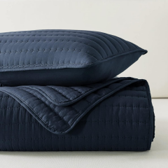 Washed Brushed Microfiber Quilt with Quilted Embroidery
