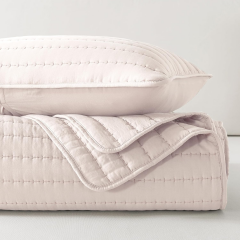 Washed Brushed Microfiber Quilt with Quilted Embroidery
