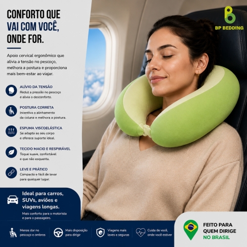 Green Travel Neck Pillow