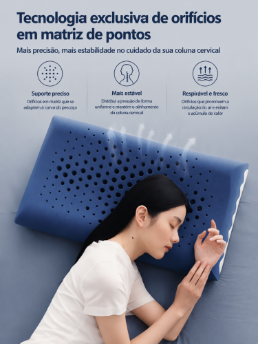 Travesseiro Nuvem de Espuma Viscoelástica com Tecnologia de Orifícios Respirável – Suporte Ergonômico para um Sono Confortável | BP Bedding