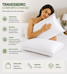 Travesseiro de Microfibra Premium com Fibra de Poliéster 1300g – Fabricante de Travesseiros BP Bedding