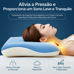 Travesseiro Nuvem de Espuma Viscoelástica com Dupla Camada – Suporte Ergonômico e Conforto para Dormir | BP Bedding