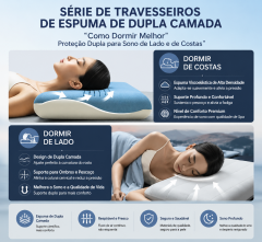 Travesseiro Nuvem de Espuma Viscoelástica com Design Ondulado – Suporte Ergonômico para Cabeça e Pescoço | BP Bedding