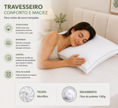 Travesseiro de Microfibra Premium com Fibra de Poliéster 1300g – Fabricante de Travesseiros BP Bedding