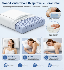 Travesseiro Nuvem Ergonômico de Espuma Viscoelástica com Suporte Cervical e Design Respirável | BP Bedding