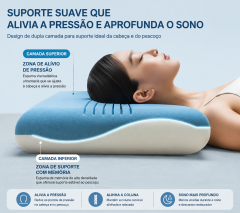 Travesseiro Nuvem de Espuma Viscoelástica com Design Ondulado – Suporte Ergonômico para Cabeça e Pescoço | BP Bedding