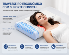 Travesseiro Nuvem Ergonômico de Espuma Viscoelástica com Suporte Cervical e Design Respirável | BP Bedding