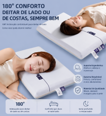 Travesseiro Nuvem de Espuma Viscoelástica com Dupla Camada – Suporte Ergonômico e Conforto para Dormir | BP Bedding