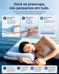 Travesseiro Nuvem Cervical de Espuma Viscoelástica com Estrutura em 6 Zonas de Suporte – Conforto Ergonômico para Sono Profundo | BP Bedding