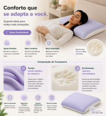 Travesseiro Nuvem de Espuma Viscoelástica com Tecido Elástico Premium – Conforto Adaptável e Suporte Ergonômico | BP Bedding