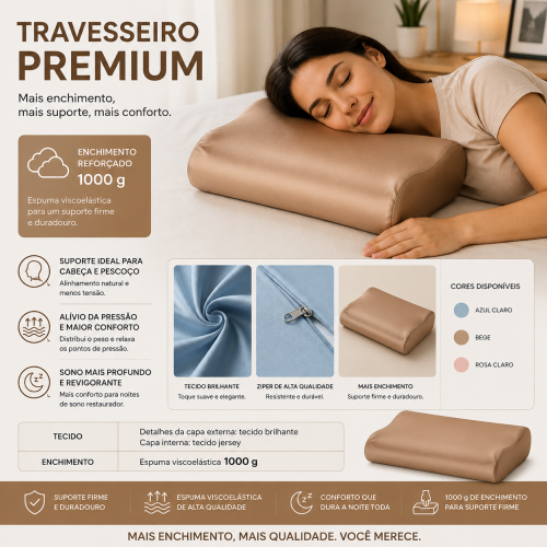 Travesseiro de espuma viscoelástica
