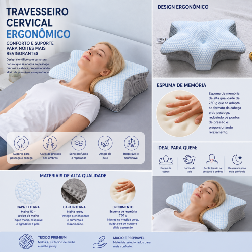 Travesseiro de espuma viscoelástica
