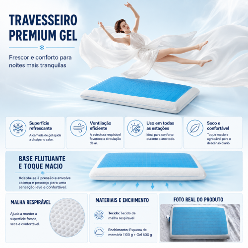 Travesseiro de espuma viscoelástica