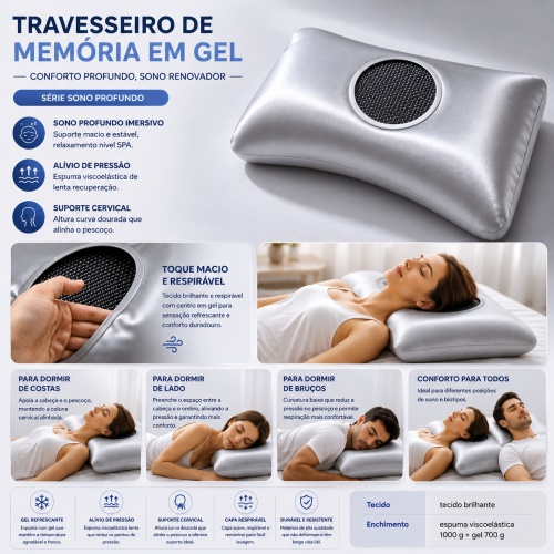 Travesseiro de espuma viscoelástica