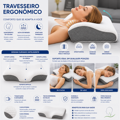 Travesseiro de espuma viscoelástica