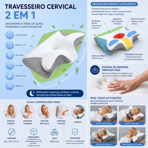 Travesseiro de espuma viscoelástica