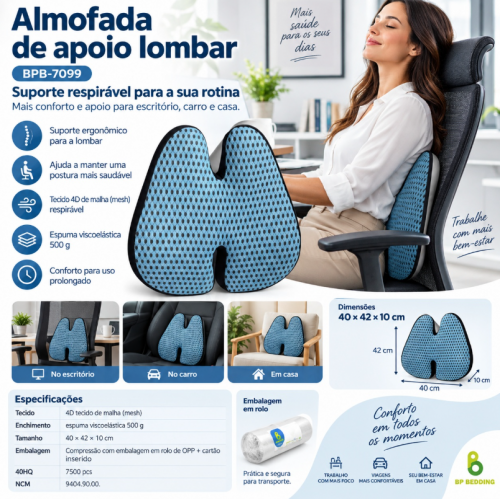 Almofada de apoio lombar