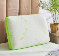 Travesseiro de espuma viscoelástica com design de chá verde