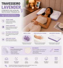 Travesseiro de espuma viscoelástica com design de lavanda