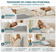 Travesseiro cunha de espuma viscoelástica