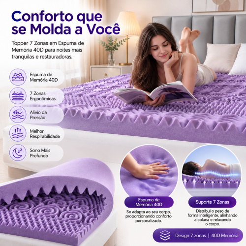 Topper de espuma viscoelástica de 5 cm