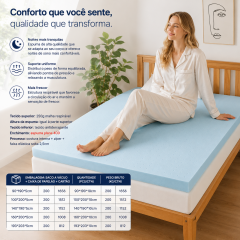 Topper de espuma viscoelástica de 5 cm