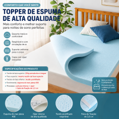 Topper de espuma viscoelástica de 5 cm
