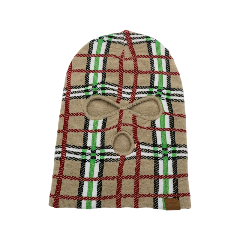 Custom Camo Jacquard Pattern Knit Ski Maks 3 Hole Full Face Cover Winter Balaclava Mask | Sewingman