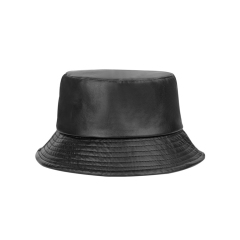 High Quality Custom Embroidery Logo PU Leather Bucket Hats for Men | Sewingman