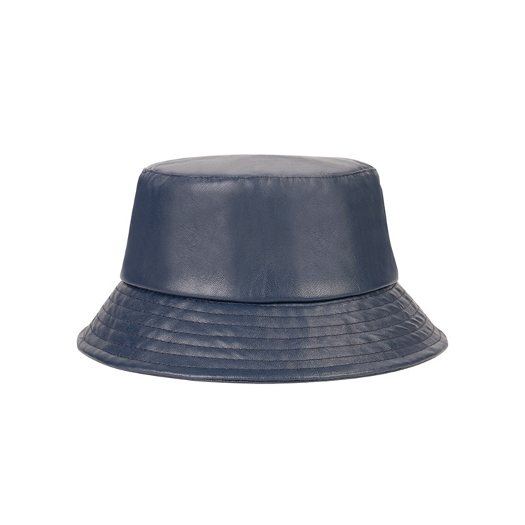 High Quality Custom Embroidery Logo PU Leather Bucket Hats for Men | Sewingman