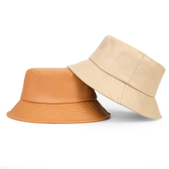 High Quality Custom Embroidery Logo PU Leather Bucket Hats for Men | Sewingman