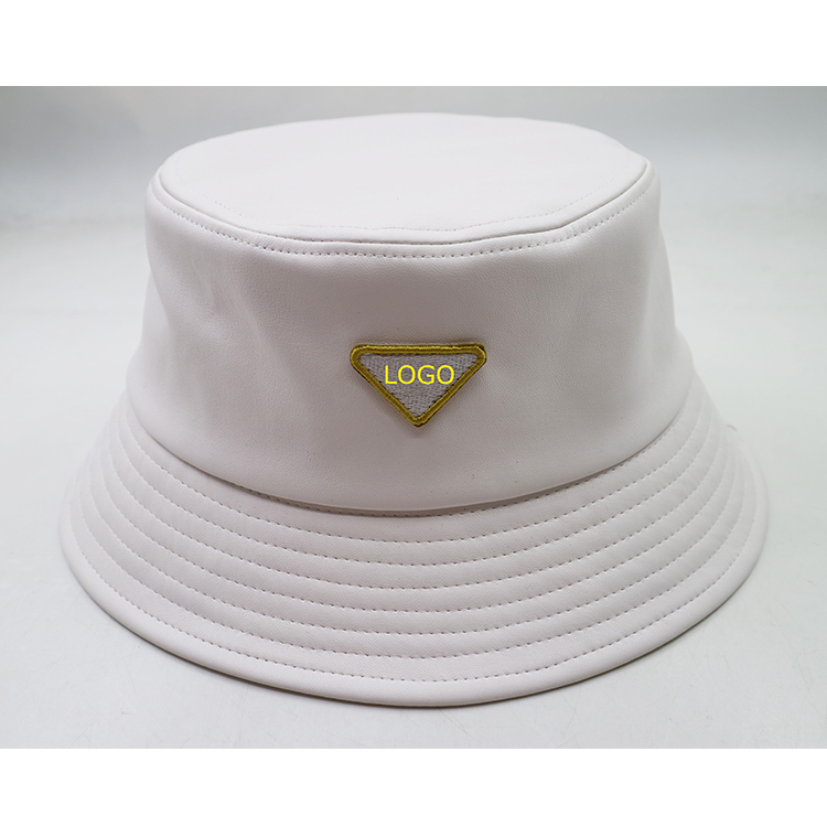 High Quality Custom Embroidery Logo PU Leather Bucket Hats for Men | Sewingman