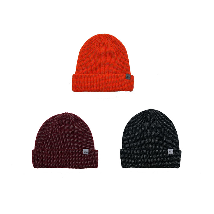 Reflective Winter Plain Beanie Hat with Fleece Lining | Sewingman