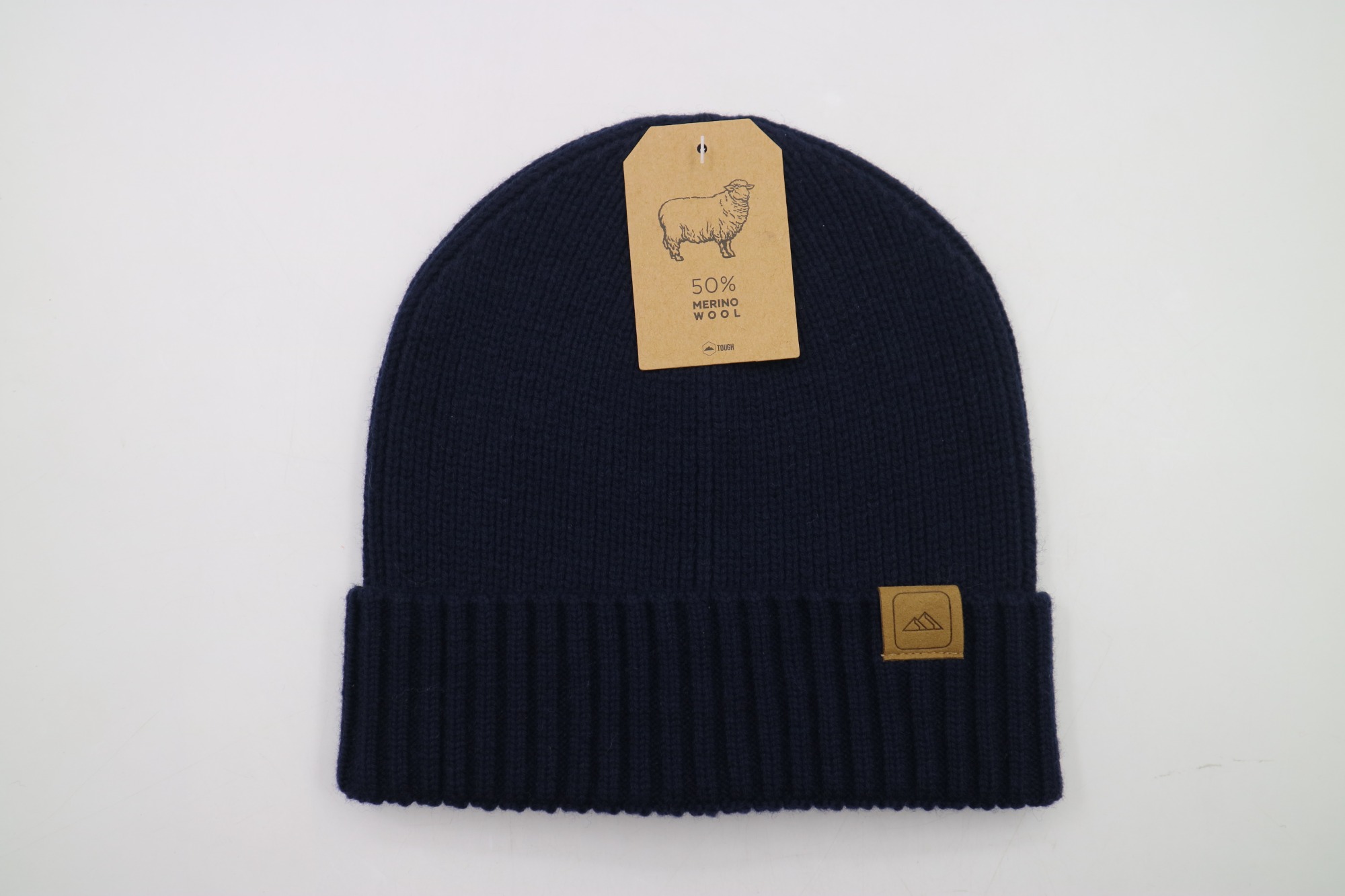 Promotional Top Quality Merino Wool Beanie Custom Hat for Cold Winter with Folded Leather Patch for Men | Sewingman